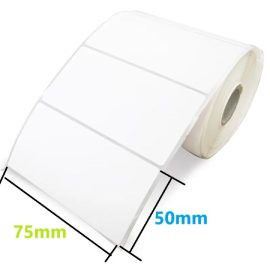 White Direct Thermal Sticker Label Roll 50x 75 mm